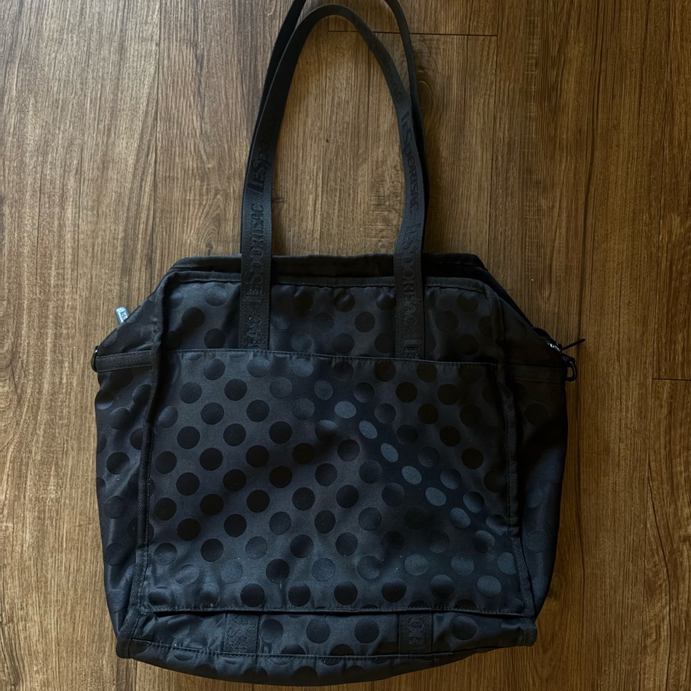 Black Polka Dot Tote Bag